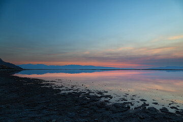 Sunset on Great Salt Lake in Utah