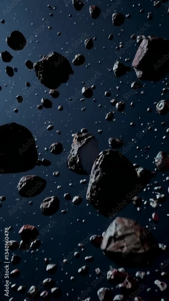 Poster asteroid collision sparks dramatic explosion in deep space asteroid field