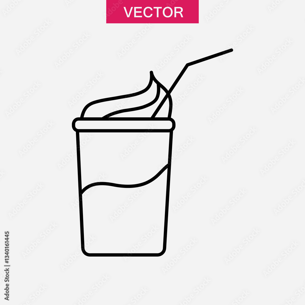 Poster frappe icon line art vector, simple illustration for web and app..eps