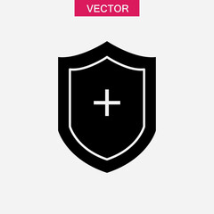 Health insurance icon Black, simple illustration for web and app..eps