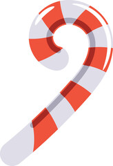 Caramel striped candy cane vector illustration