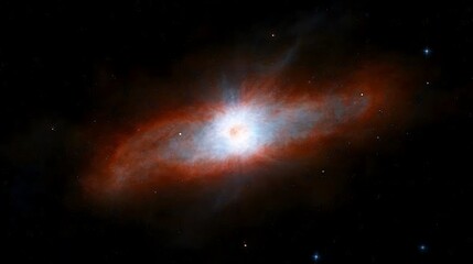 Fototapeta premium A Beautiful Galaxy Appearing Brightly Lit In Deep Space