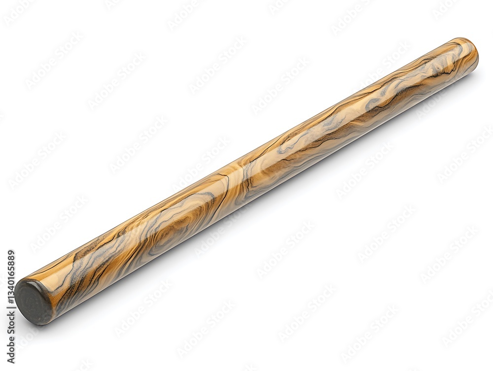 Poster a long cylindrical object with marbled patterns on its surface