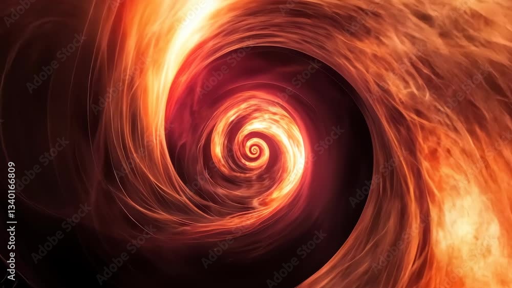Poster Swirling patterns of red and orange create a mesmerizing cosmic vortex in space