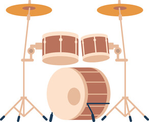 Drum kit musical instruments vector illustration