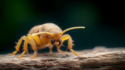 Detailed close up photography of a tiny louse crawling and clinging to individual human hair strands for use in medical research parasitology studies or healthcare related visual content