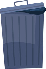 Snow-covered trash can after blizzard