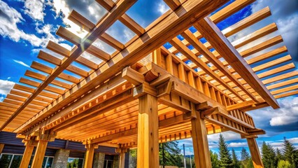 Glulam Spruce Beams: Pergola, Tower, & Building Construction - High-Strength Wood Structures