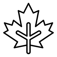 Maple leaf outline icon representing autumn and seasonal change