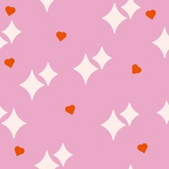 Sparkle and love  seamless pattern