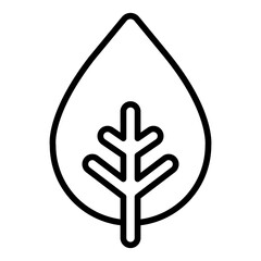 Obraz premium Pointed leaf outline icon representing sharp natural elements