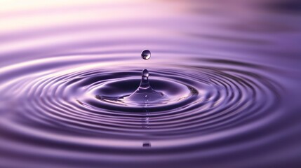 Crystal-clear water ripple effect with soft purple tones reflecting a serene atmosphere.