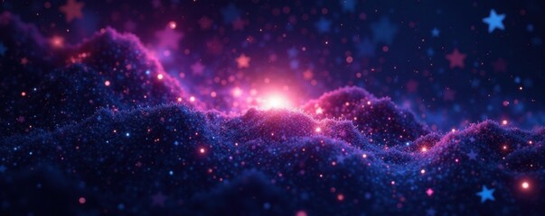 Fototapeta premium Shiny starfield against dark space background , shiny stars, galaxy, cosmic dust