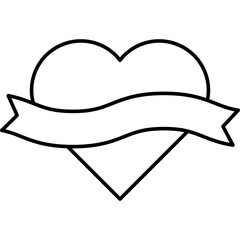 Wedding icon - Black Outline - illustration