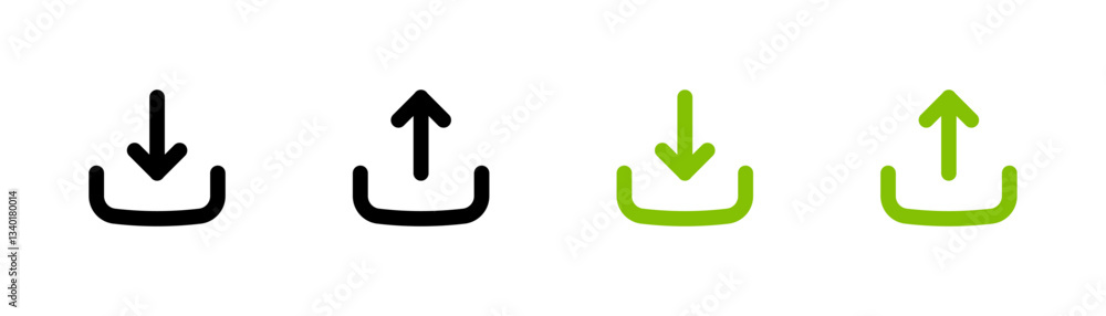 Poster Download and upload icon button set