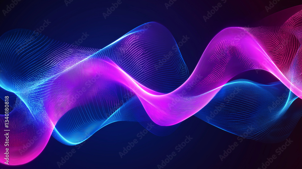 Poster mesmerizing abstract background with luminous smoke waves transitioning from cool purples and blues 