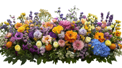 Flowers and green leaves