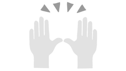 Simple illustration of two hands raised with sparkles above.  Perfect for celebration, success, or achievement themes. Use in presentations, websites, or apps.