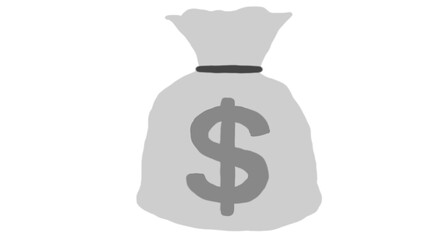 Simple illustration of a money bag with a dollar sign.  Perfect for finance, business, or wealth-related projects.  Use for websites, apps, or presentations.