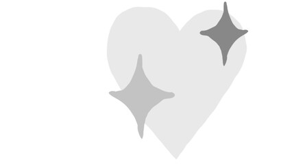 Simple, hand-drawn heart with sparkles. Perfect for Valentine's Day, love, or romantic designs.  Use in cards, social media, or websites.
