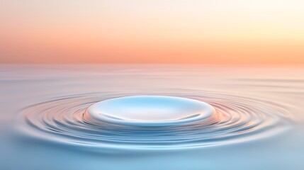 Abstract water ripple effect at sunset nature background texture calm environment