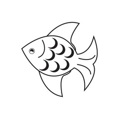 fish logo icon illustration flat