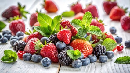 Vintage Summer Berries: Vibrant Fruit Still Life Photography