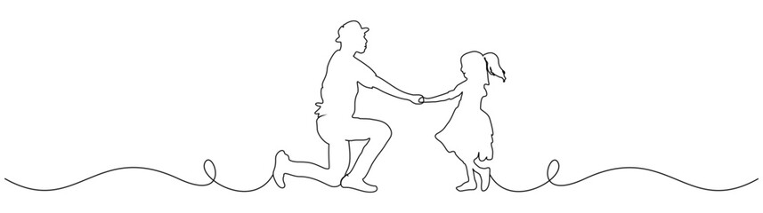 line art of a child dancing with his father to commemorate father's day