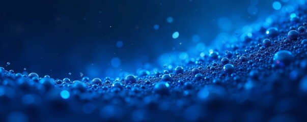 Background of abstract blue particles flowing upwards, illustration, design, particle