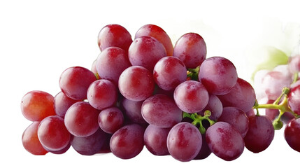 Fototapeta premium Three grapes are shown in a row, with one of them having a leaf on top