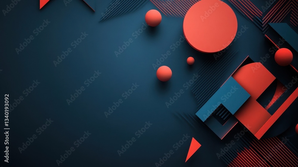 Aufkleber abstract shapes and spheres create a geometric and artistic background scene