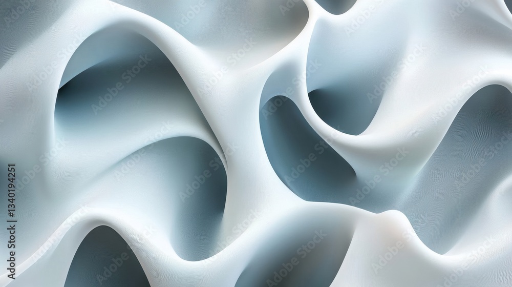 Poster an abstract and complex image of flowing curved forms