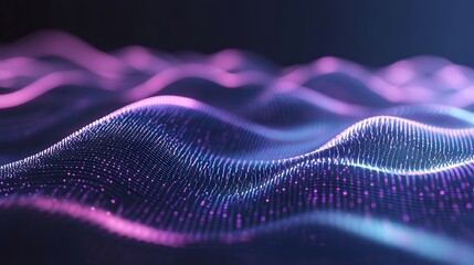 Abstract Purple Blue Data Wave Background