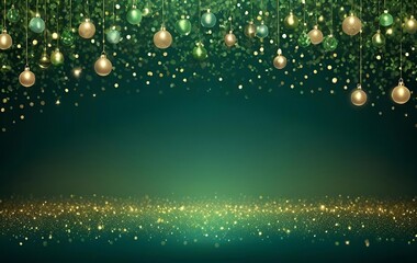 Green background image, light, glitter anniversary gradation, texture banner