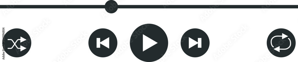 Poster music player interface element set