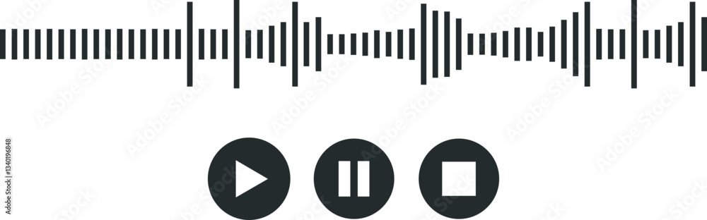 Poster music player interface element set