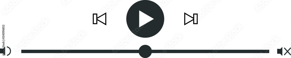 Poster music player interface element set