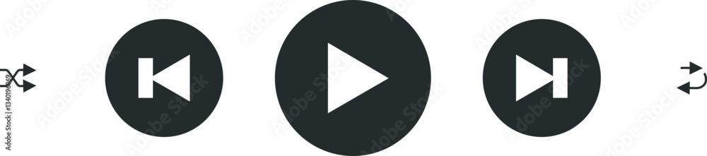 Poster music player interface element set
