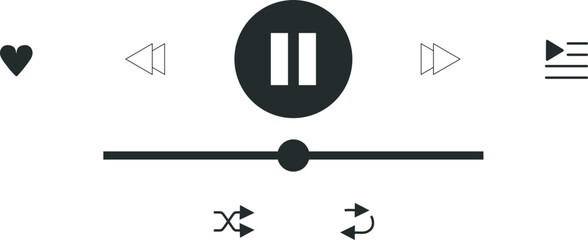 Music Player Interface Element Set