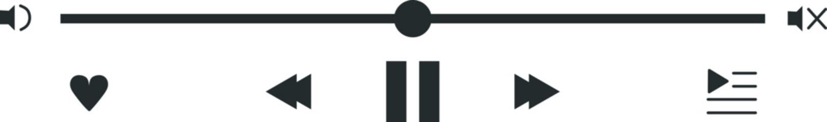 Music Player Interface Element Set