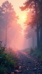 Obraz premium Hazy misty atmosphere with soft gradient colors , gradient, misty