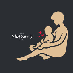 Mother's Love Silhouette Art