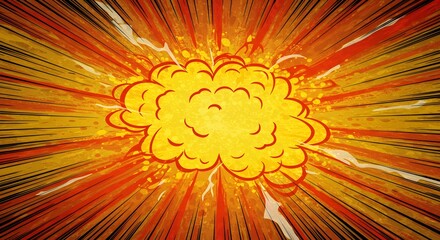 Fototapeta premium Abstract comic book-style illustration burst effect background filled Energetic book action
