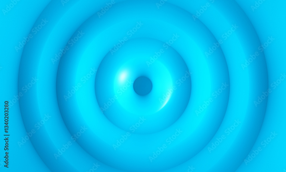 Poster abstract blue concentric circles background. 3d background with blue waves circles design for graphi