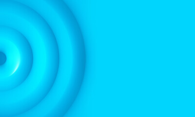 Abstract blue concentric circles background. 3D background with blue waves circles design for Graphic business illustration hitech technology digital web template background backdrop desktop wallpaper