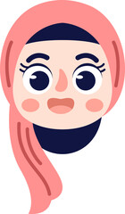 Cute Hijab Girl Style Illustration Element