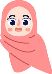 Cute Hijab Girl Style Illustration Element