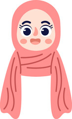 Cute Hijab Girl Style Illustration Element