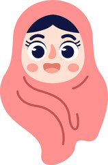 Cute Hijab Girl Style Illustration Element