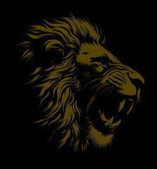 lion face - grunge style (artwork 2)